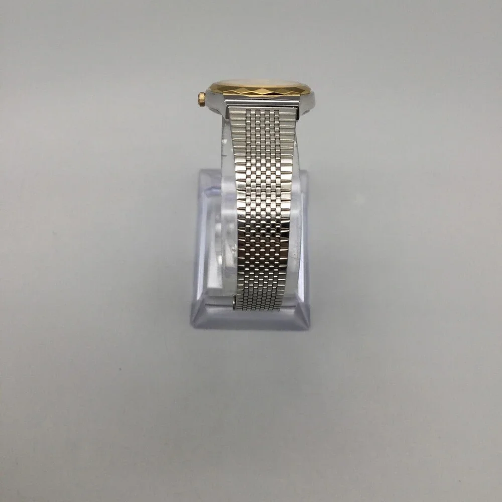 Ajawra Womens Watch 23mm White Dial Two Tone Bracelet Swiss New Battery